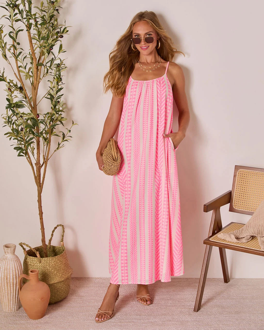 Lenise Embroidered Shift Maxi Dress | VICI