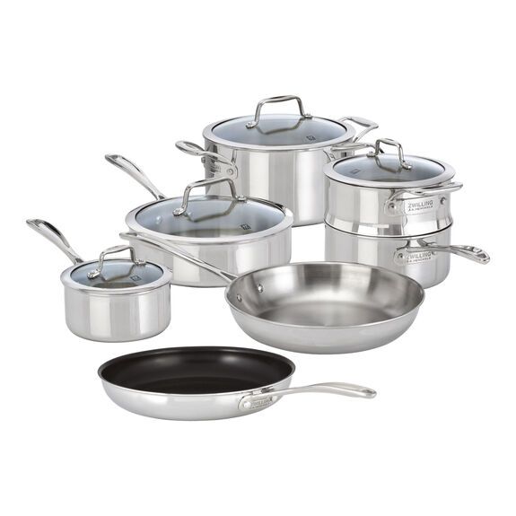 10 Piece 18/10 Stainless Steel cookware set with bonus non-stick frypan | The ZWILLING Group Cutlery & Cookware