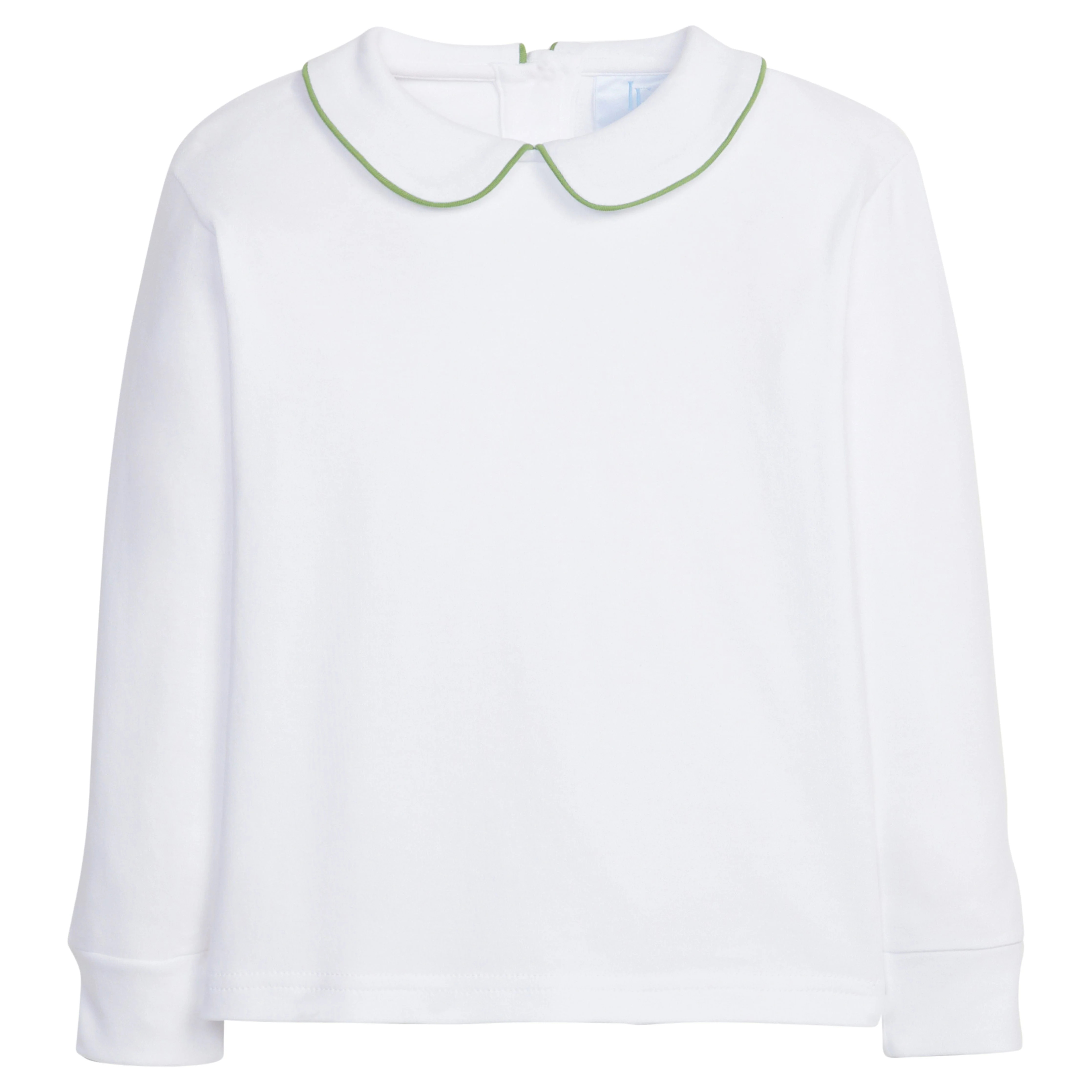 Piped Peter Pan Shirt - Watercress | Little English