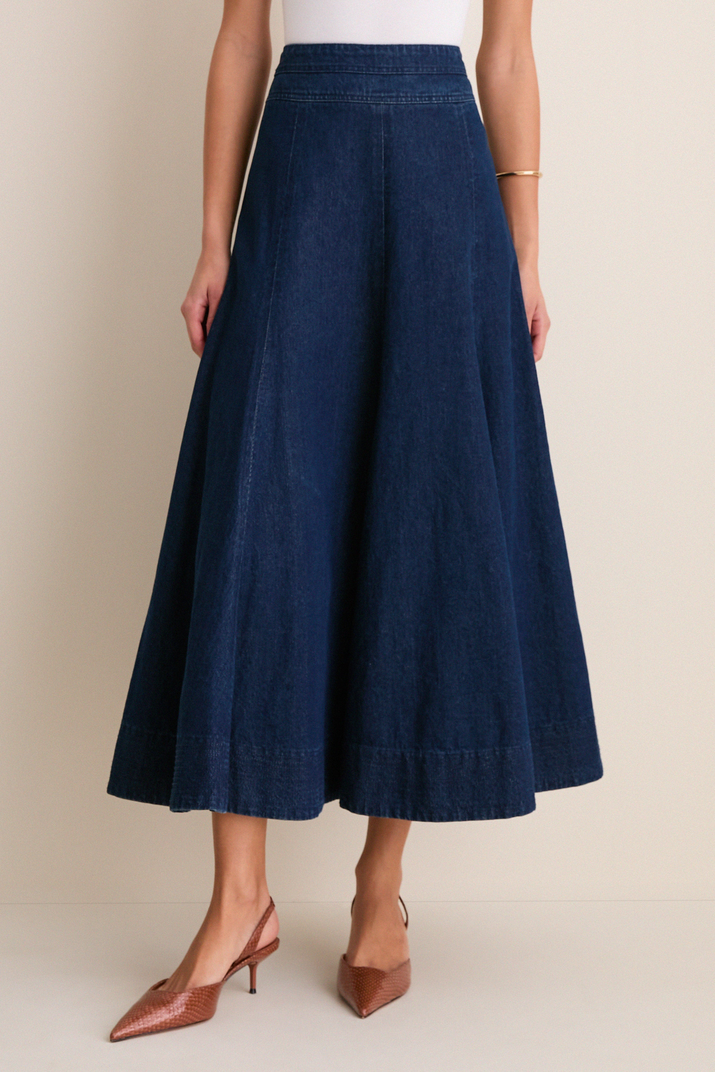 Dark Denim Brynn Skirt | Tuckernuck (US)