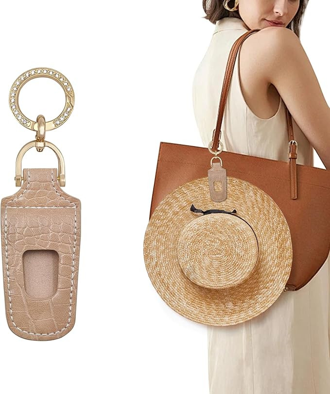 Leather Hat Clip for Travel on Bag Women's Multifunctional Elastic Non-Magnetic Hat Holder Outdoo... | Amazon (US)