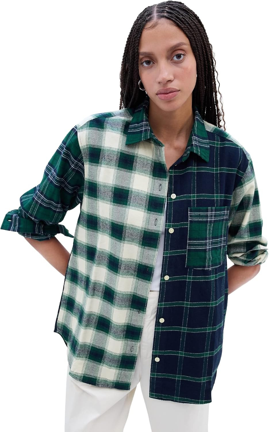Amazon.com: GAP Womens Big Button Down Shirt, Mixed Plaid, Small US : Clothing, Shoes & Jewelry | Amazon (US)