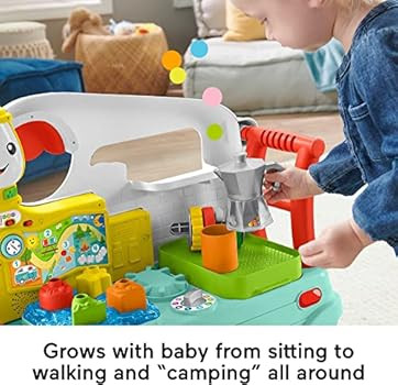 Fisher-Price Laugh & Learn On-the-Go Camper, Musical Push-Along Walker and Activity Center for In... | Amazon (US)