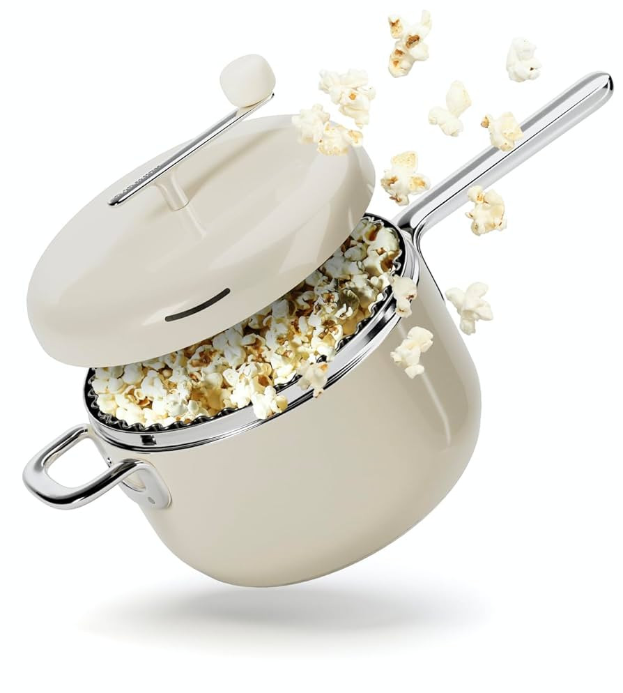 Popsmith Popcorn Popper in Cream - 6 Quart Stovetop Popcorn Machine - Stainless Steel Popcorn Mak... | Amazon (US)