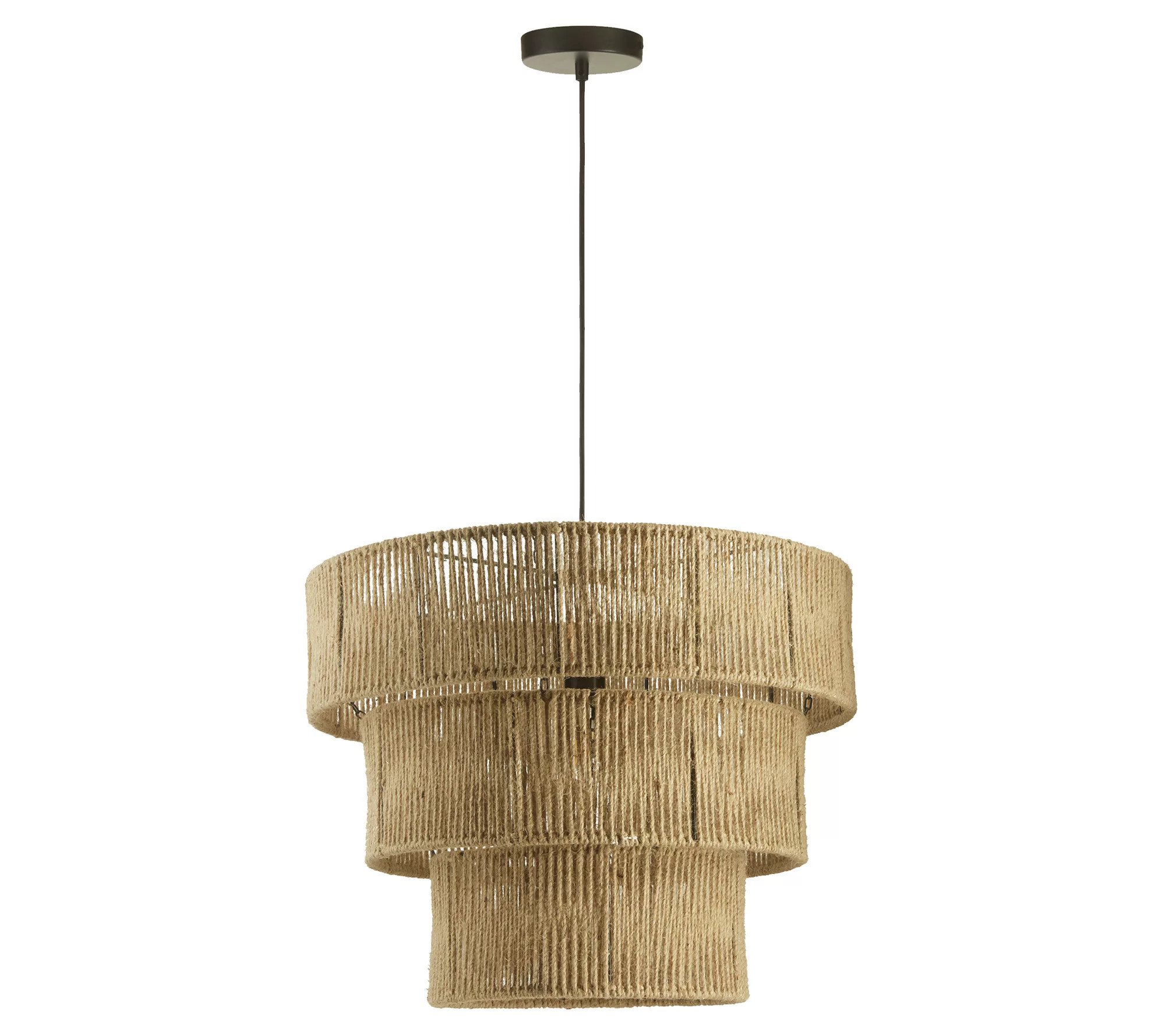 Make Your Selection: River of Goods 19.75"W Metal and Jute Pendant Light | QVC