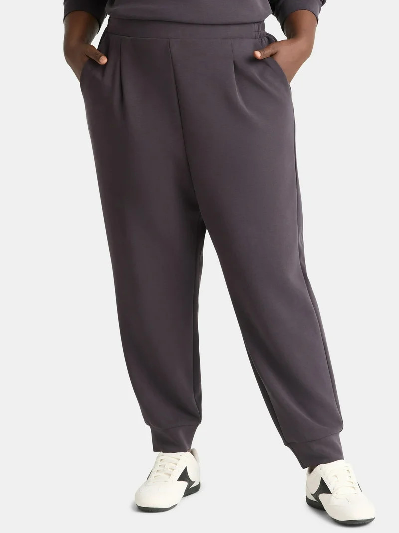 Avia Women's and Women's Plus ScubaKnit Pleat Joggers with Pockets, Size XS-4X | Walmart (US)