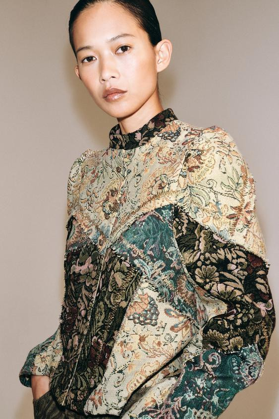Zara - Zw Collection Jacquard Jacket - Multicolored - Xl - Woman | Zara US