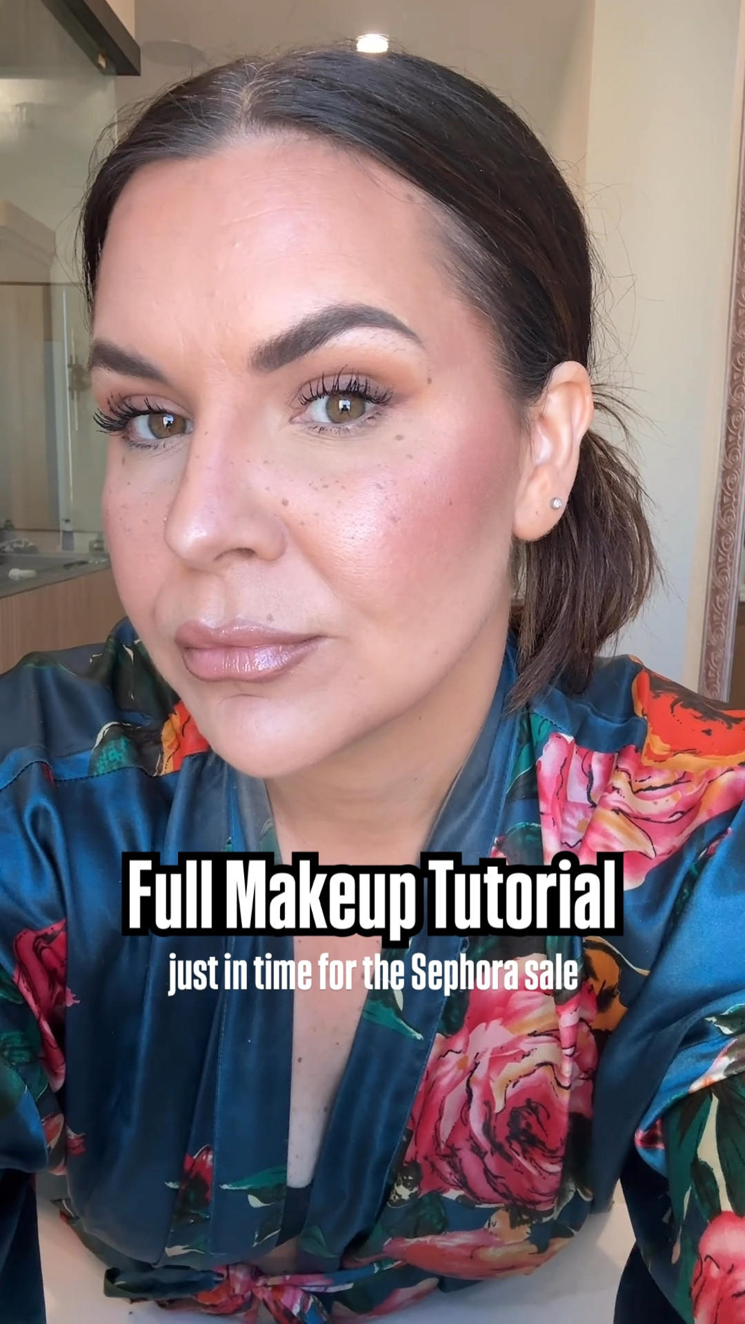 Sephora sale is live, so I linked up some of makeup favs with shades below!  

Armani Foundation: color 6.25
Huda Concealer: 2.7 Neutral (need 2-3 shades darker) so I mixed some Tarte Shape Tape: Medium
Mario Setting Powder: 2 Neutral Light
Gucci Bronzer: Color 03
Tarte glow Quad: Volume II
Freckle Pen: Freck Noir
It cosmetics eye pencil: 
Dibs Blush: Backstage
Kosas Brow Gel: Dark Brown
Anastasia Lip Liner: Deep Taupe
Anastasia Gloss: midtone Mauvy Pink

