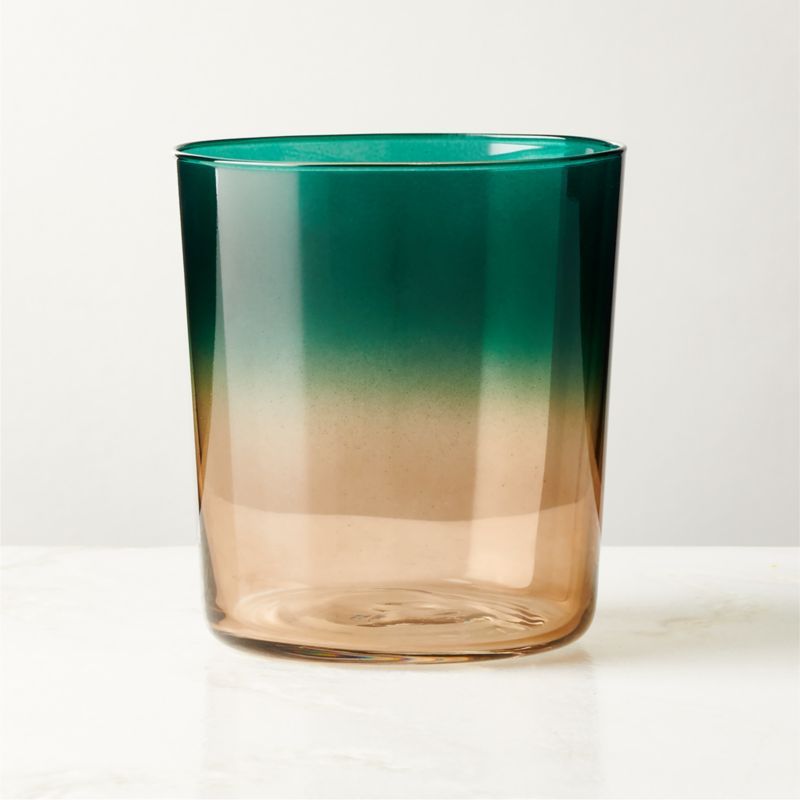 Marta Ombre Green Double Old-Fashioned Glass by Azeeza + Reviews | CB2 | CB2