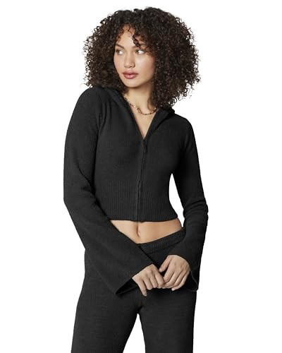 florence by mills Women's Plush Collection Zip-Up Sweater Hoodie, Black, X-Small | Amazon (US)
