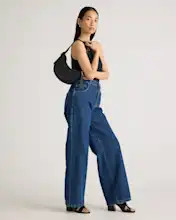 Italian Leather Mini Crescent Shoulder Bag | Quince