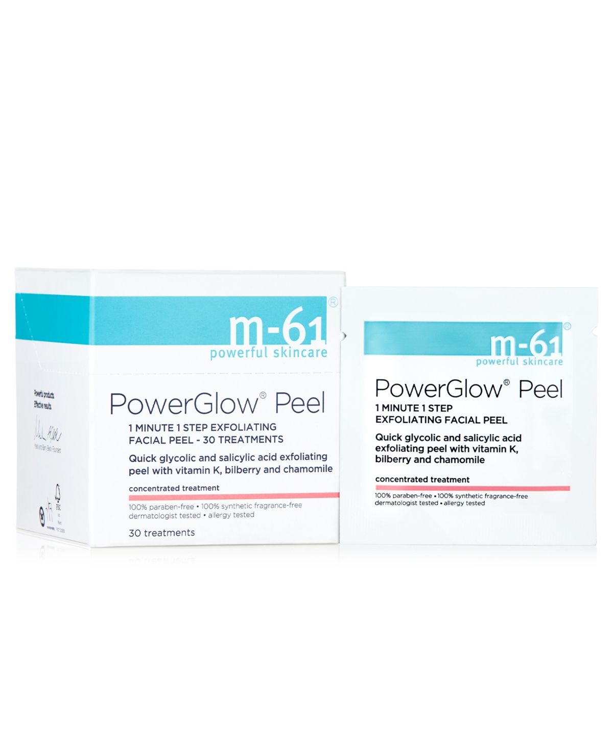 m-61 by Bluemercury PowerGlow Peel 1 Minute 1-Step Exfoliating Facial Peel - 30 Treatments | Macys (US)