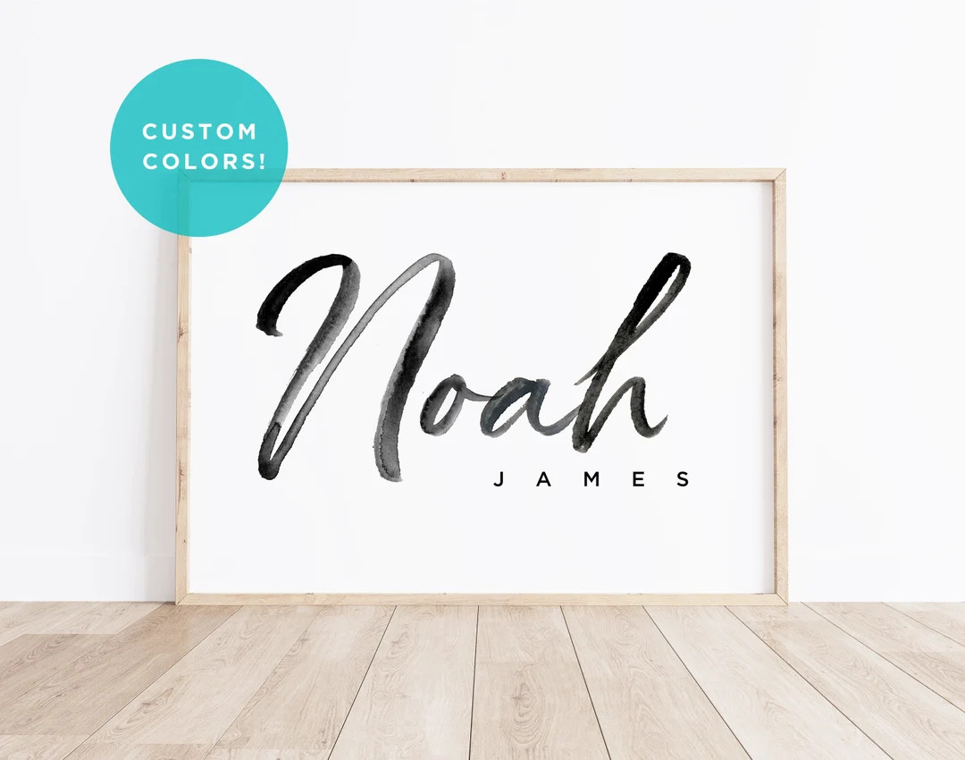 Custom Name Print Baby Name Print Nursery Wall Art Custom - Etsy | Etsy (US)