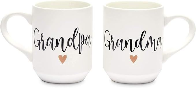 Sparkle and Bash 2 Piece Grandma and Grandpa Mugs Set for Coffee, Tea, Grandparent Announcement G... | Amazon (US)