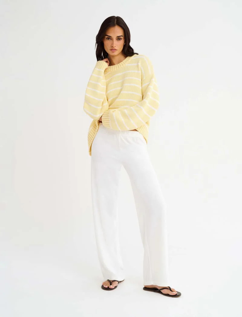 Lounge Pant in White Terry | Shop Women's Travel Clothing | Rumored