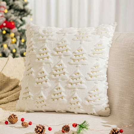 Clearance!! Christmas decorations,Throw Pillow Christmas Tree Decorative Pillow 18x18 Inch Soft Plush Faux Wool Pillow Home Decors For Sofa Livingroom Bed | Walmart (US)