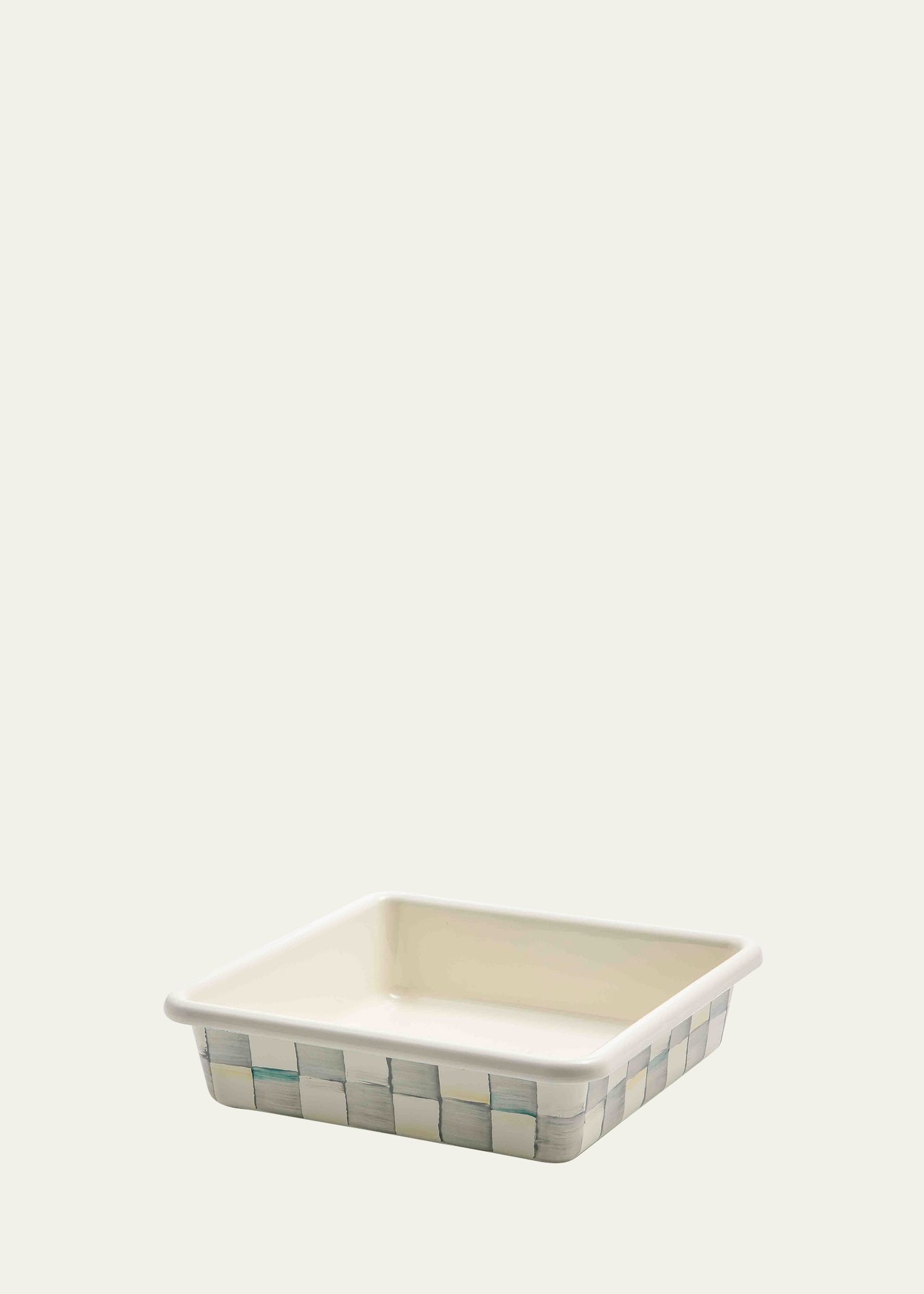 MacKenzie-Childs Sterling Check Enamel Square Baking Pan, 8" | Bergdorf Goodman
