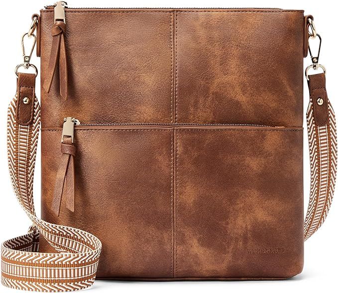 WESTBRONCO Crossbody Purses for Women, Medium Shoulder Handbags Vegan Leather Casual Satchel with... | Amazon (US)
