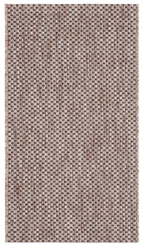 SAFAVIEH Washable Rug Outdoor Courtyard Collection - 2'3" x 5', Natural & Black, Non-Shedding & Easy Cleaning, Ideal for Patio, Front Door, Entryway, Mudroom, Doormat (CY8521-37312) | Amazon (US)