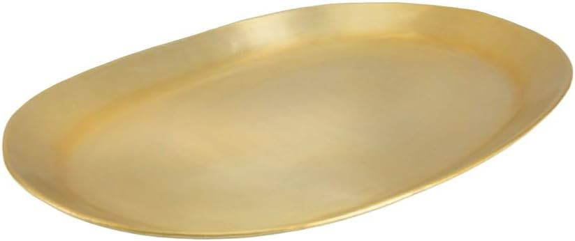 Serene Spaces Living Oval Brass Look Aluminum Tray, Hammered Decorative Metal Tray Use as Holder ... | Amazon (US)