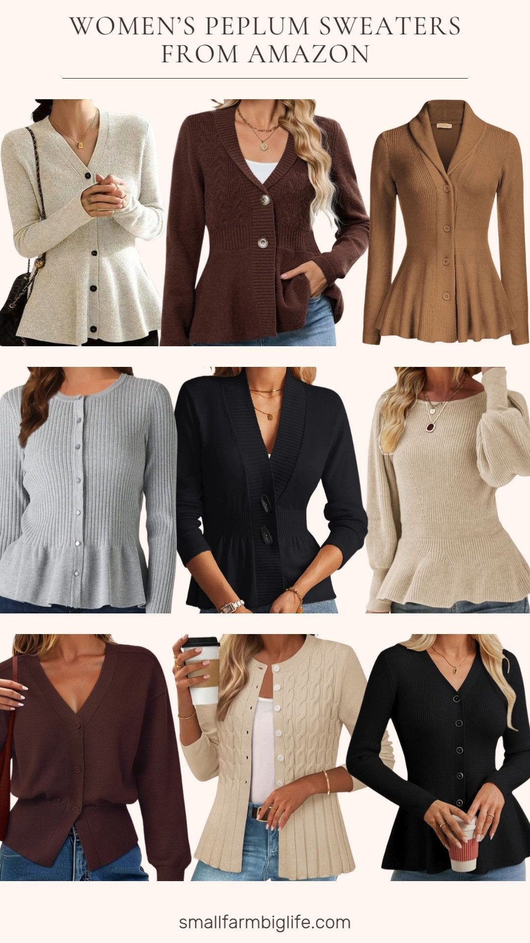 Amazon women’s peplum sweaters are such a winter staple 🤍❄️ From black, grey, brown, tan, and cream, these are the perfect mix of cozy and flattering. Easy to dress up or down for winter outfits you’ll keep reaching for all season. 

 #LTKOver40 #LTKFindsUnder50 #LTKWorkwear