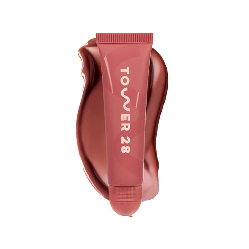Tower 28 LipSoftie Tinted Lip Balm Treatment - Hydrating Glossy Balm + Overnight Lip Mask with Jojoba Oil + Shea Butter - Sweet, Cushiony Formula for Smooth, Soft Lips - Red Bean Mochi (0.38 oz) | Amazon (US)