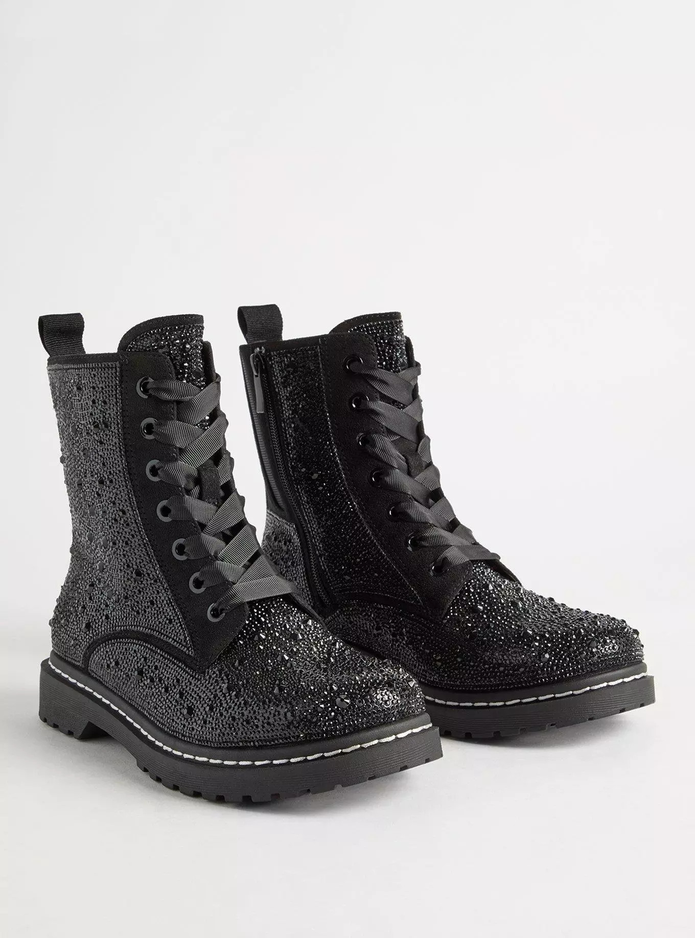 Embellished Laceup Combat Bootie (WW) | Torrid (US & Canada)