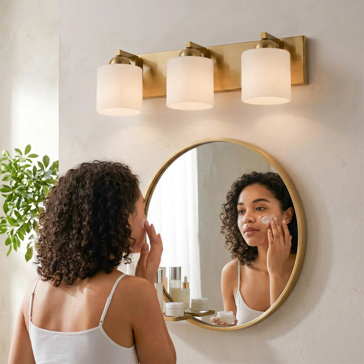 Lepe Metal Vanity Light with Opal Glass Shades | Wayfair North America