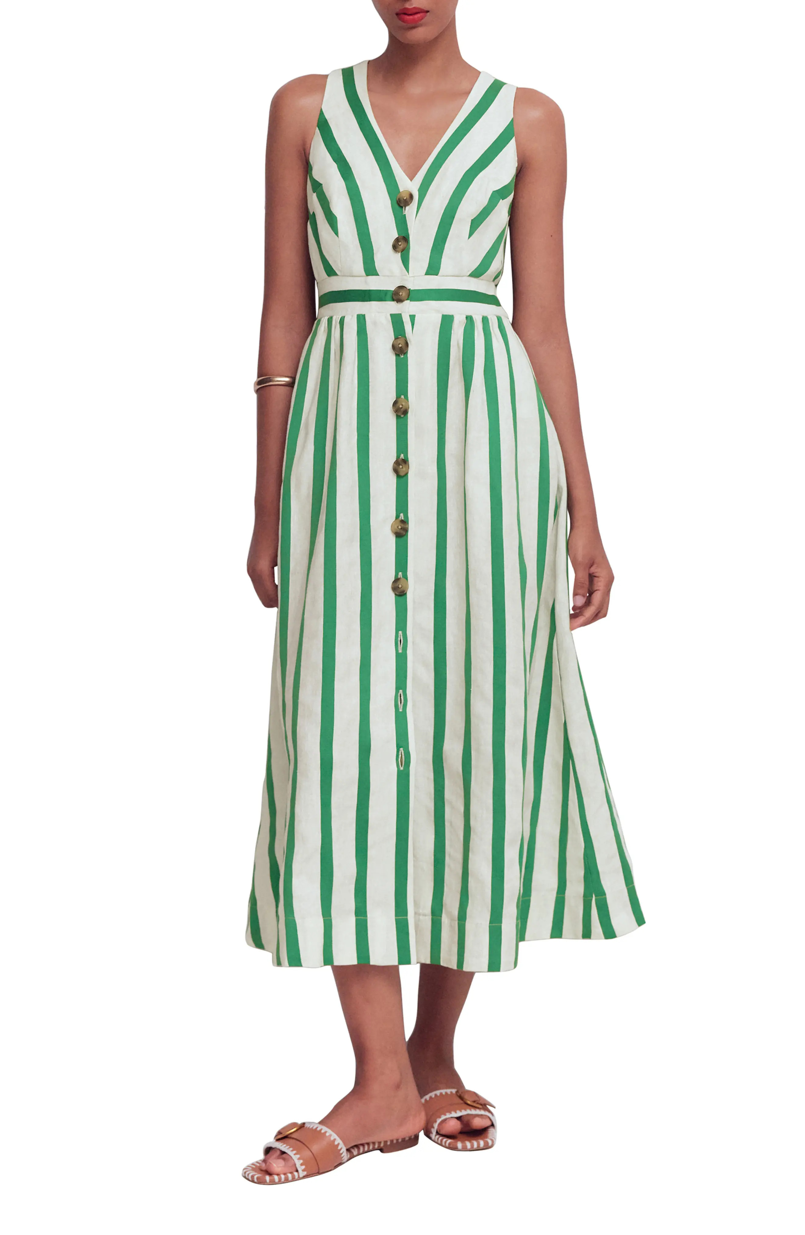 Catherine Stripe Button-Up Midi Dress (Women) | Nordstrom | Nordstrom