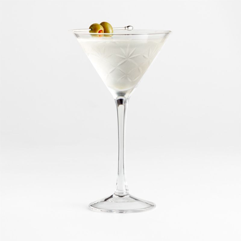 Niels 6-Oz. Cut Glass Etched Martini Glass + Reviews | Crate & Barrel | Crate & Barrel