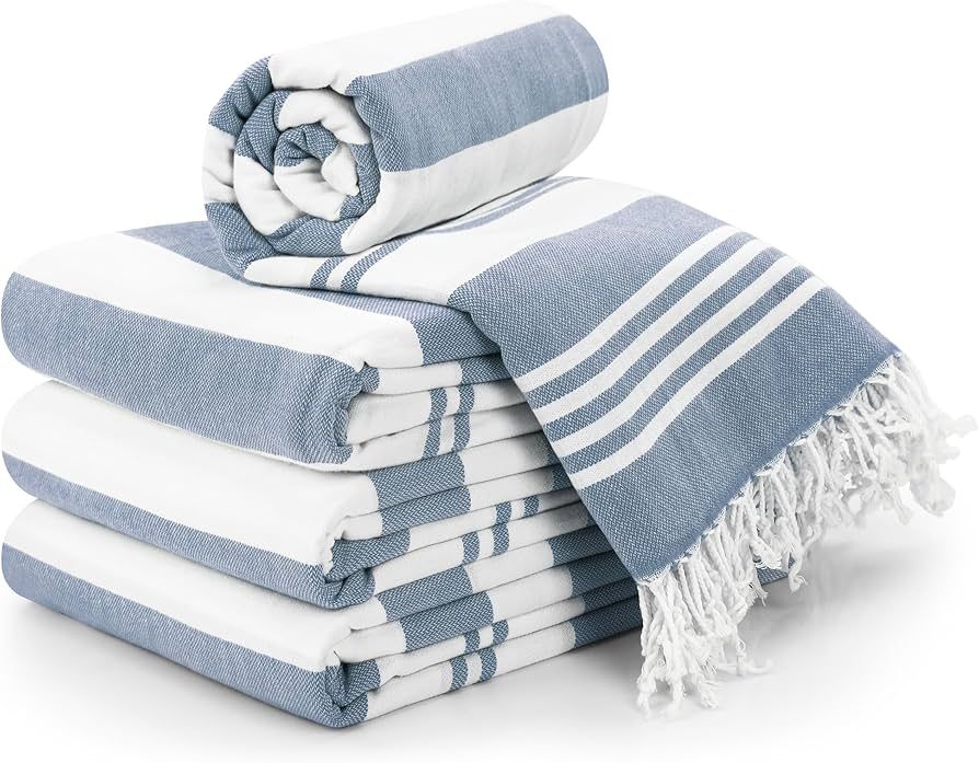 Utopia Towels - 4 Pack Turkish Beach Towel (40 x 72 Inches) - 100% Cotton Oversized Sand Free Lig... | Amazon (US)