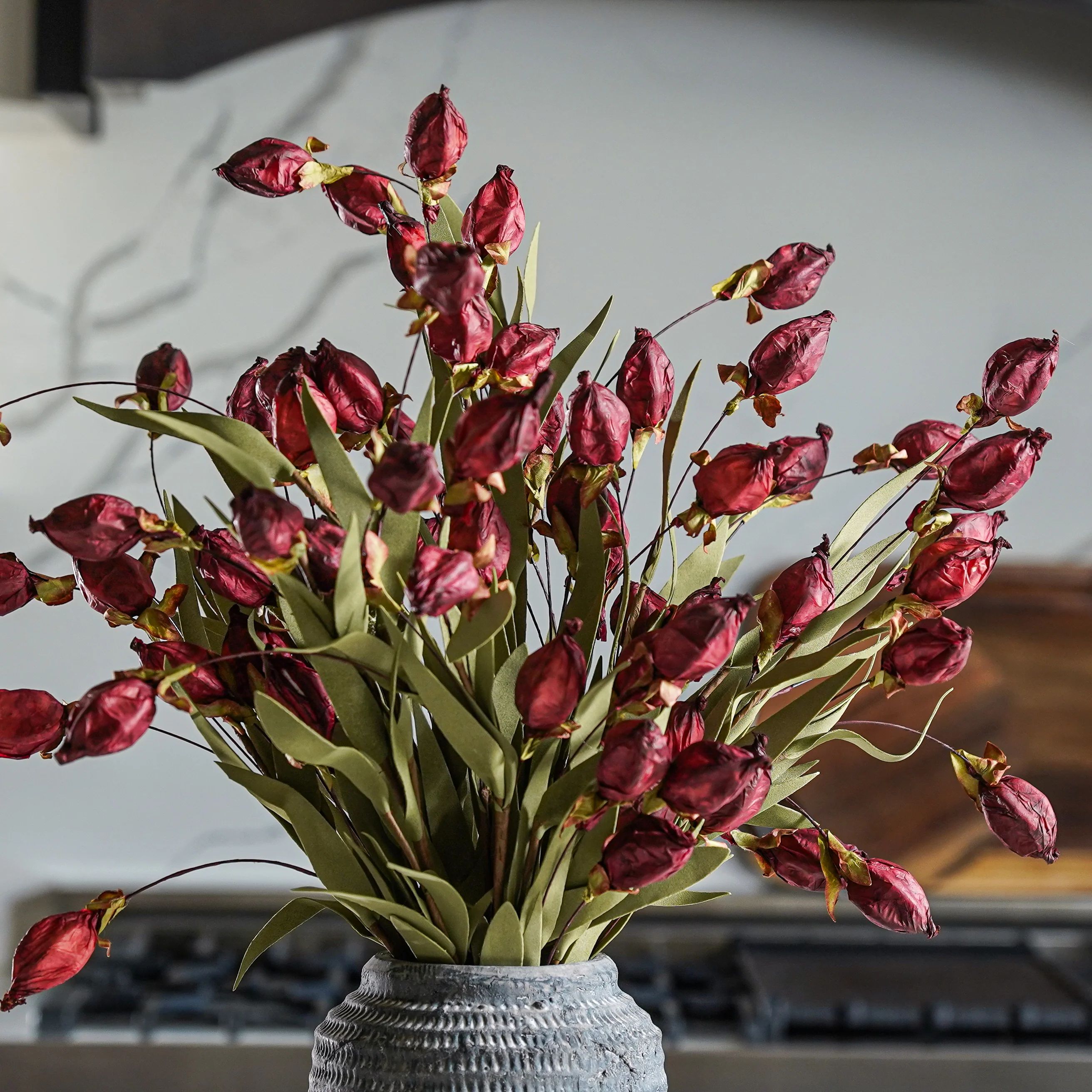 Lantern Bud Bush | Burgundy | MJHome