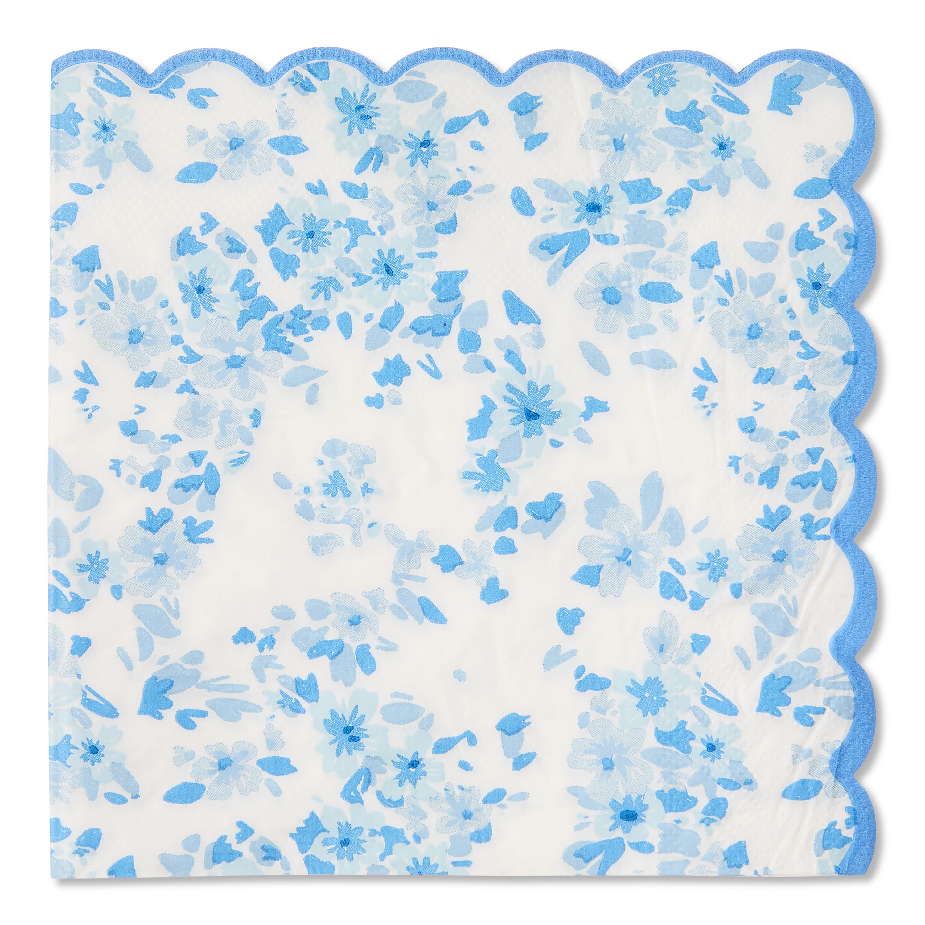 Blue and White Floral Paper Napkins, 6.5" x 6.5", 16 Count, Easter by Way To Celebrate | Walmart (US)