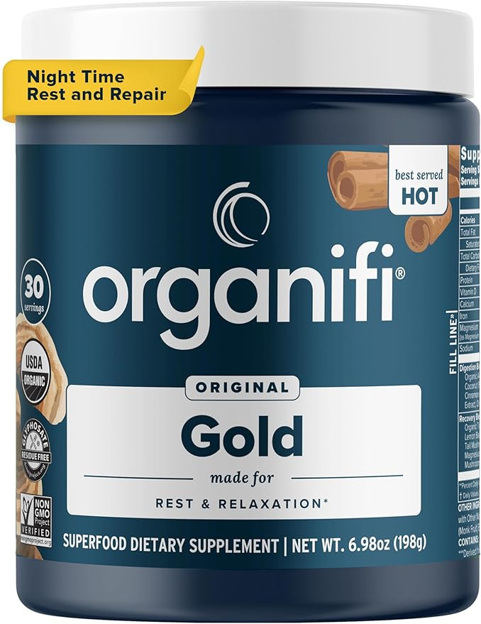 Organifi Gold - Natural Calming Turmeric and Reishi Mushroom Powder for Nighttime Tea - Promotes ... | Amazon (US)