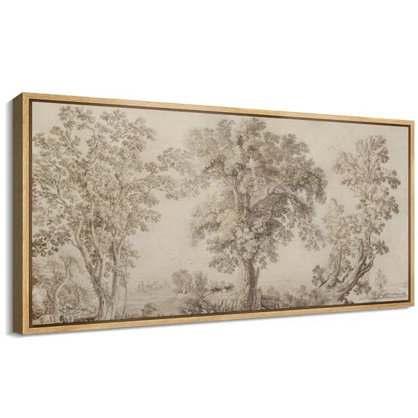 Rustic Countryside " Vintage Arboreal Trees In An Etching Modern Art Relax/Calm WarmExtra Large W... | Wayfair North America