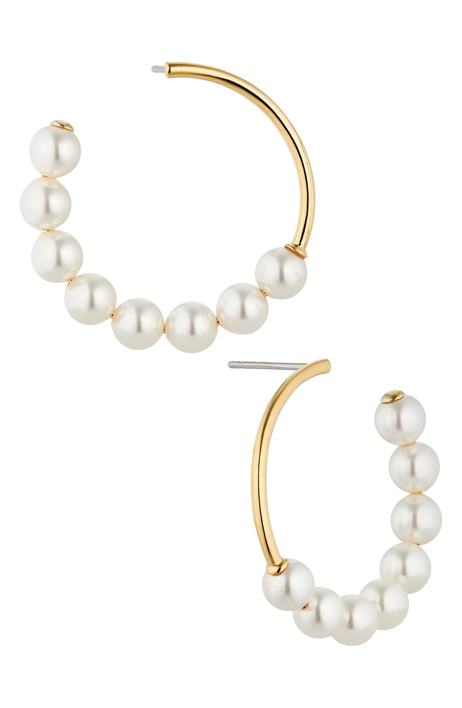 Dot Dot Dot Imitation Pearl Hoop Drop Earrings | Nordstrom
