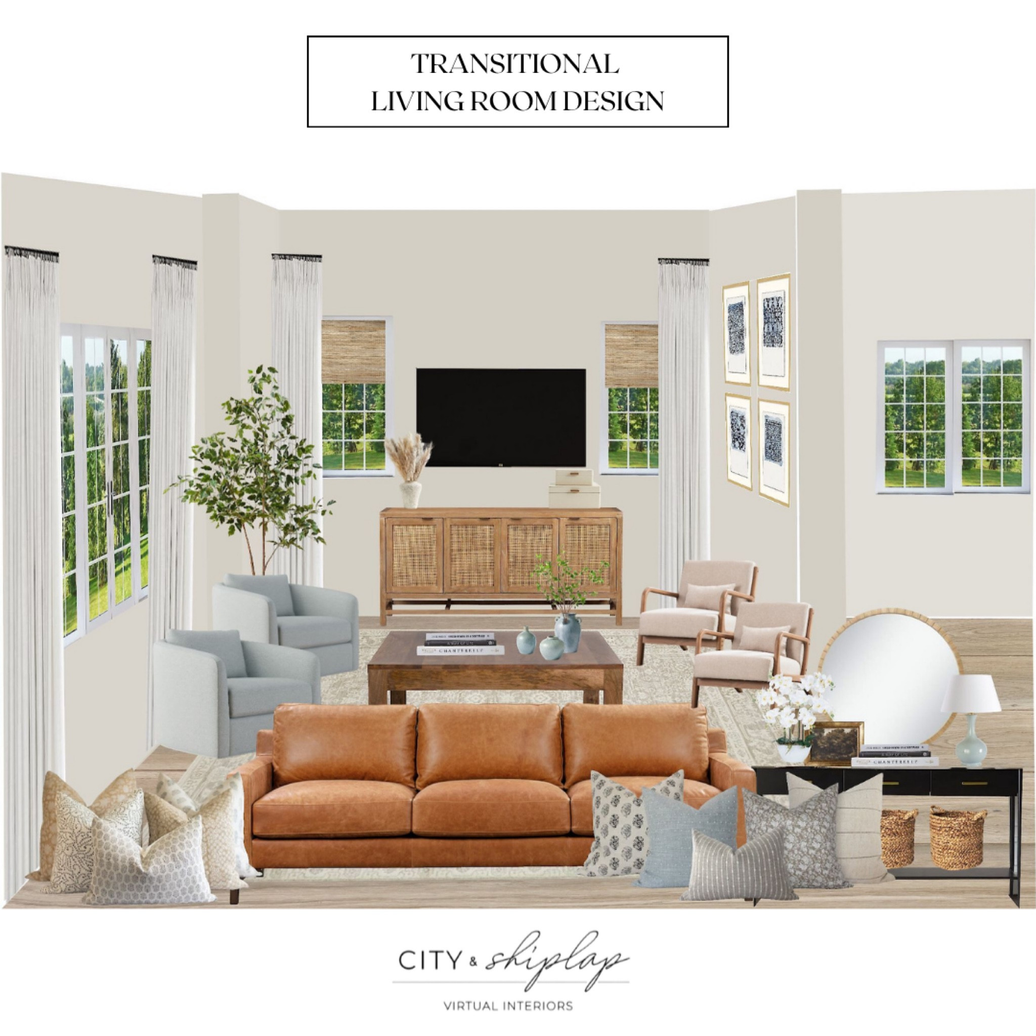 Transitional Living Room Design 

#LTKHome #LTKStyleTip