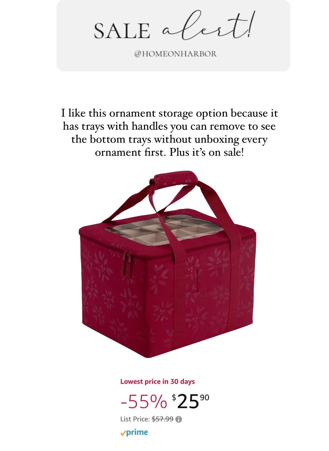 Ornament storage on sale on Amazon! 

#LTKunder50 #LTKhome #LTKHoliday