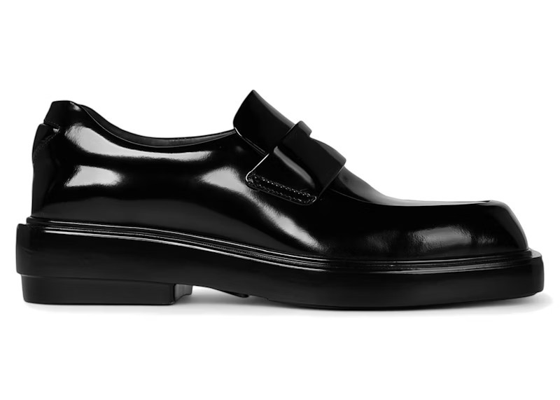 Prada Brushed Leather Loafers (Women's) Sneakers in Black | StockX