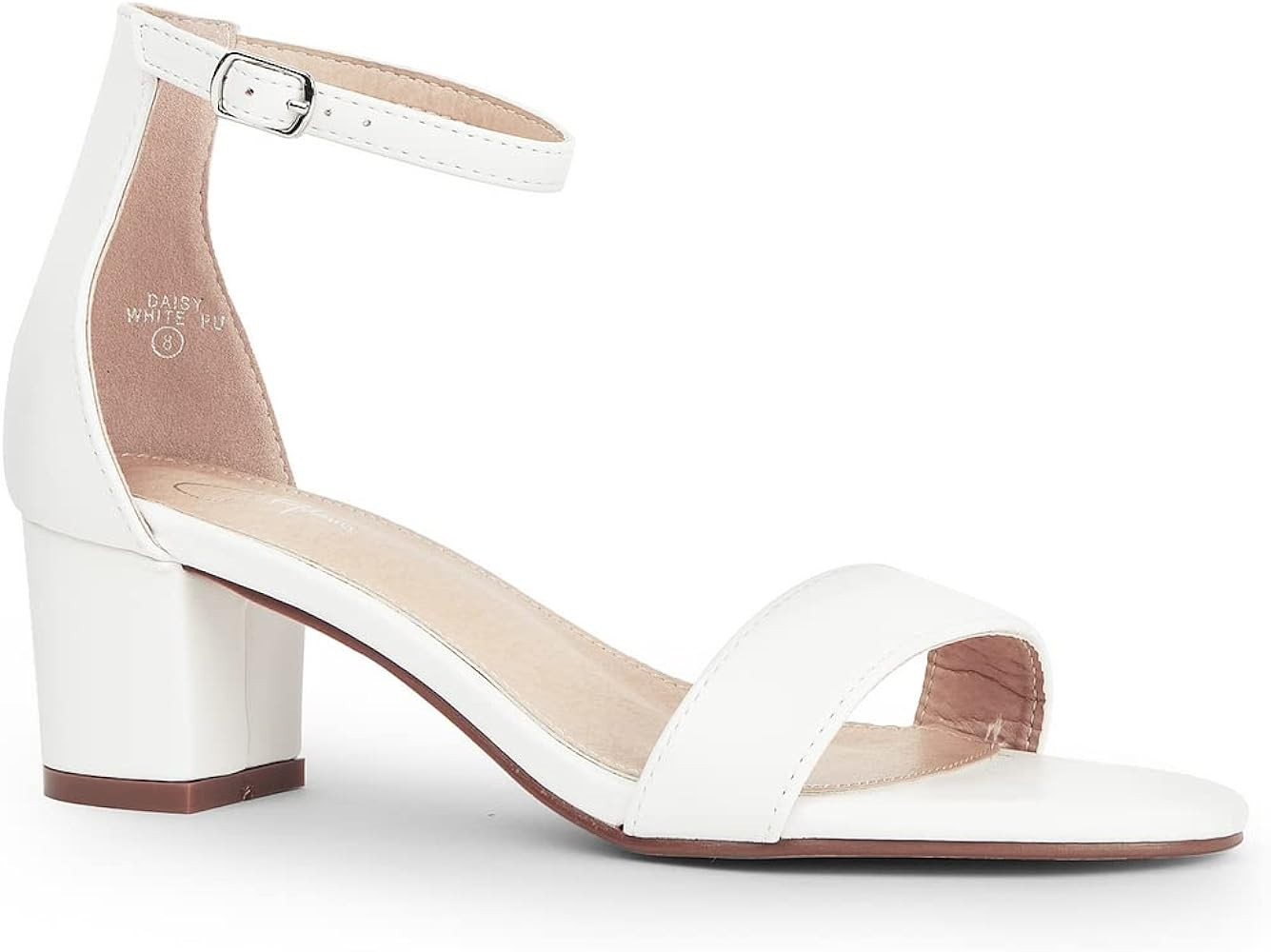 J. Adams Daisy Heels for Women - Ankle Strap Low Block Heel Cute Dressy Sandals | Amazon (US)