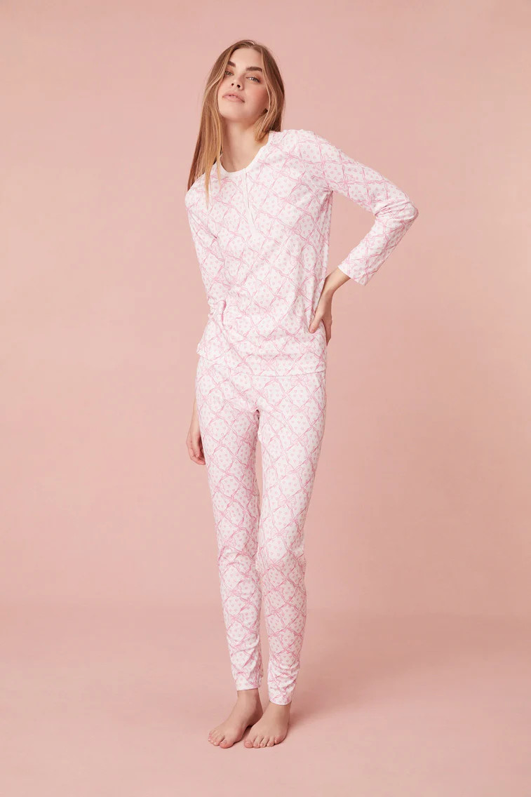 Roller Rabbit x LoveShackFancy Baby Bow Hearts Women's Pajama | LOVESHACKFANCY