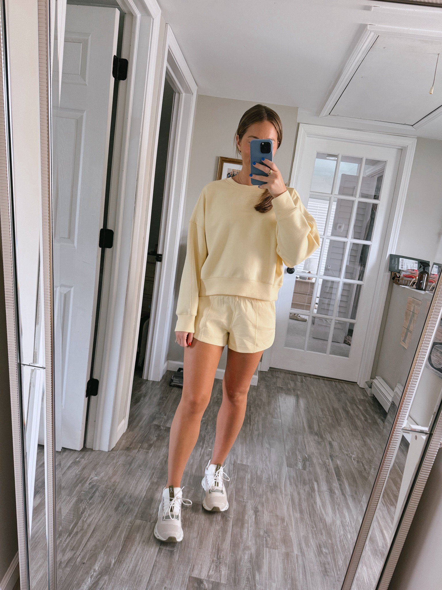 Obsessed with this Abercrombie YPB set! 
Size M in sweatshirt, size small in shorts (wish I sized up!)
Sized up 1/2 size in sneakers 

#LTKFindsUnder50 #LTKFindsUnder100 #LTKSaleAlert