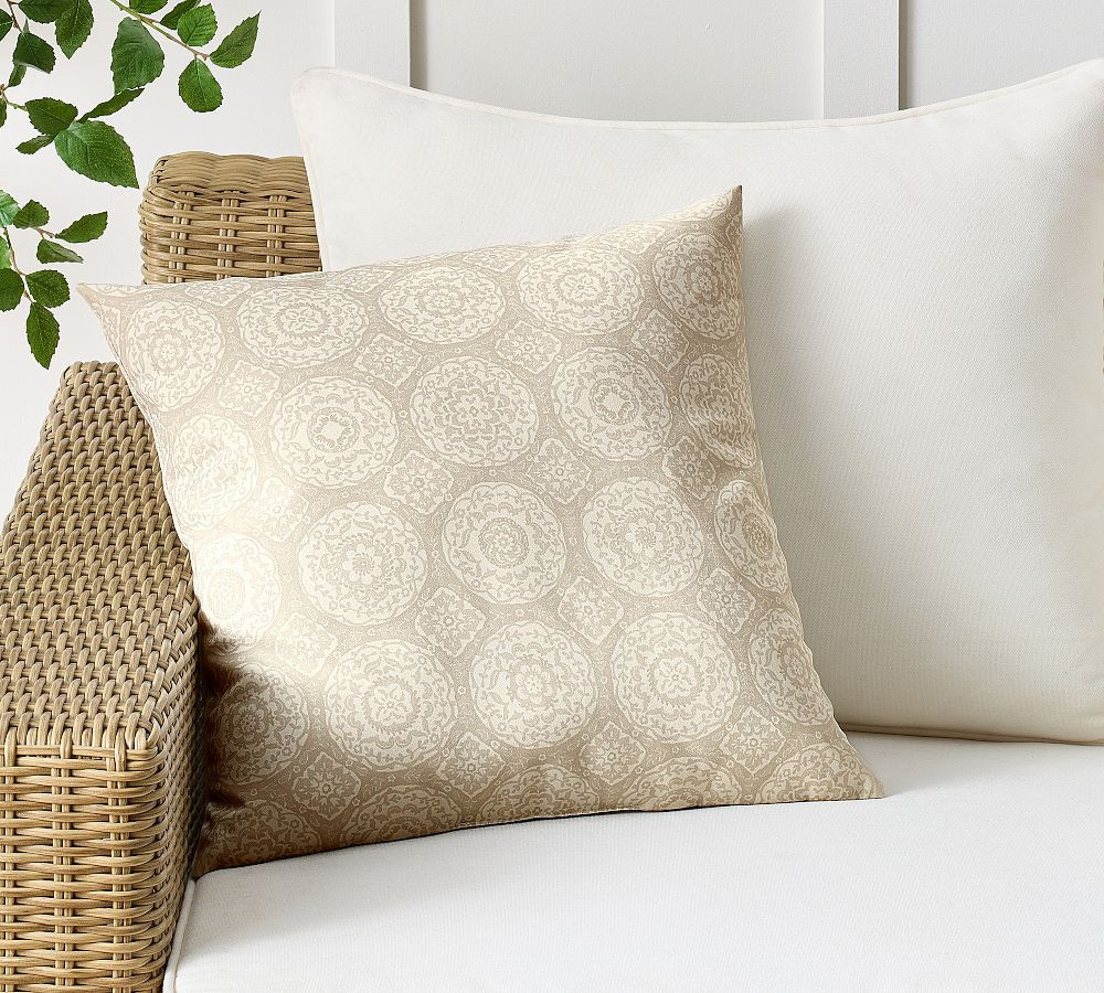 Kravet Medallion Outdoor Pillow, Sand, 20 | Pottery Barn (US)
