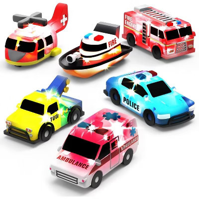 Tub Works Emergency Cars Light Up Bath Toys, 6 Pack | Target
