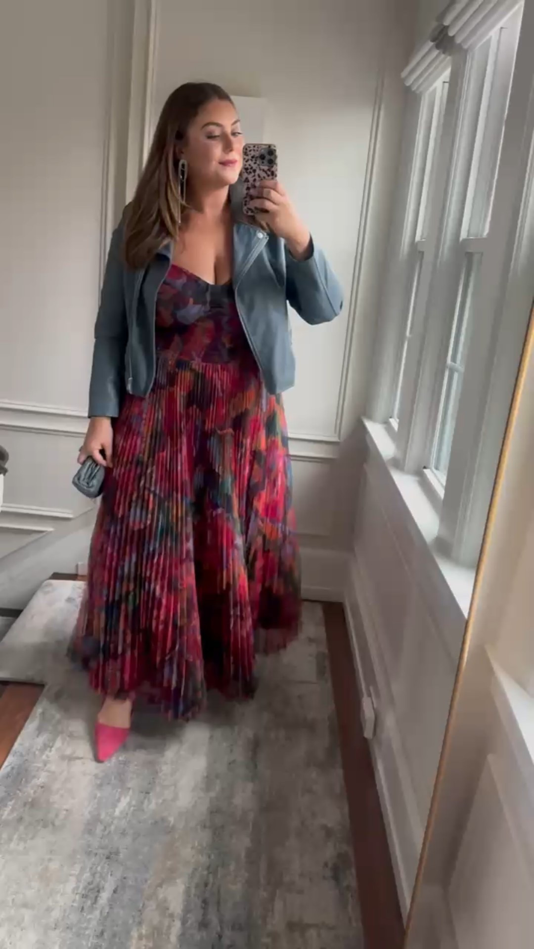 Wedding guest dress - spring fashion. Wearing size 1X in dress & XL in moto jacket. 
*use CARALYNM at CAKES Body
*use CARALYN15 at Spanx on your first order 

#LTKMidsize #LTKWedding #LTKParties