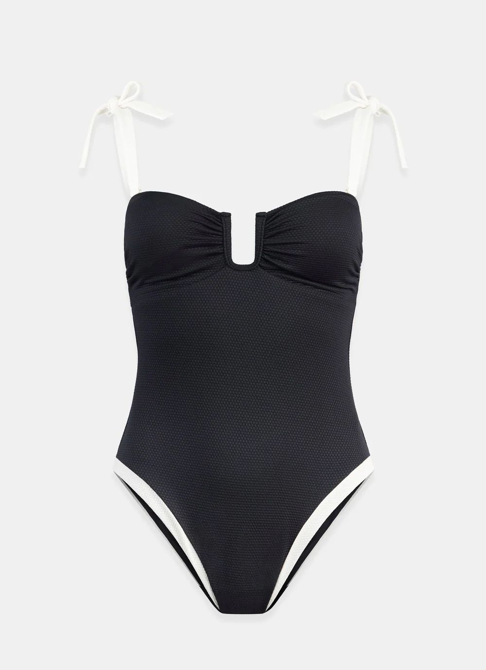 Black Balconette Bow Swimsuit | Mint Velvet