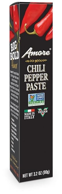 Amore Vegan Chili Pepper Paste In A Tube - Non GMO Certified and Made In Italy (Pack of 1) | Amazon (US)