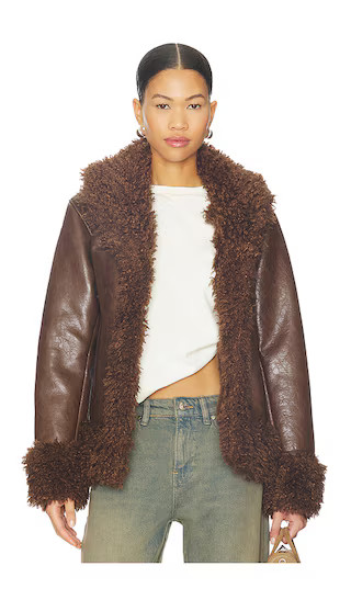 Leather Coat in Penny Lane | Revolve Clothing (Global)