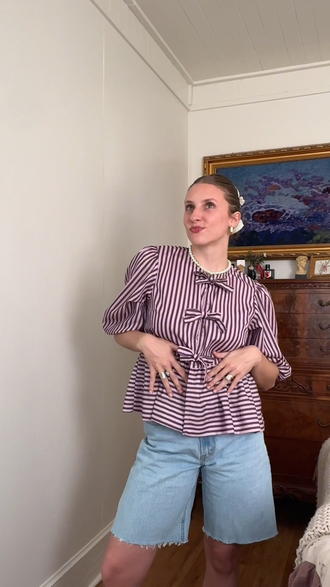 jorts & a girly top, yes please!🍇🥞

top (S): @Amazon Fashion 
jorts (25): @abercrombie 
necklace & earrings: @target 
rings: random 
scrunchies: virginia boutique 

#amazonfinds #amazonfashion #fashion #fyp #LTKFind #LTK #shopmycloset #style #jorts #jortsoutfit #staplepieces #outfitdiaries 

#LTKStyleTip #LTKFindsUnder50 #LTKSpringSale