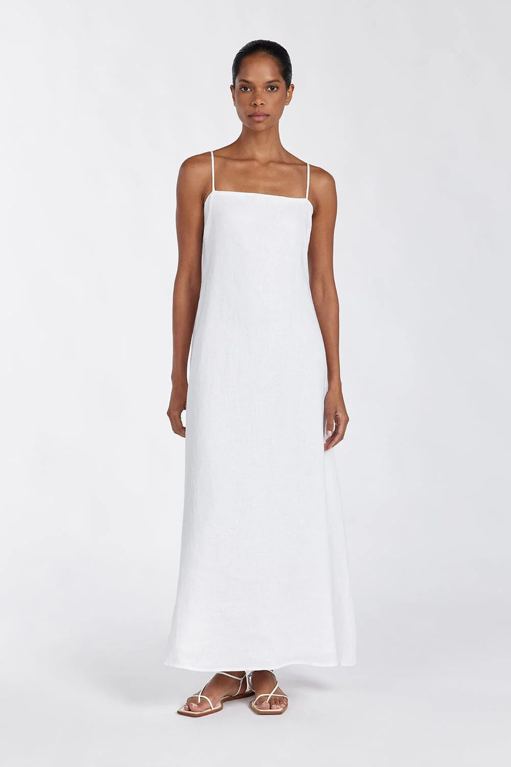 JEM WHITE LINEN MAXI DRESS | DISSH